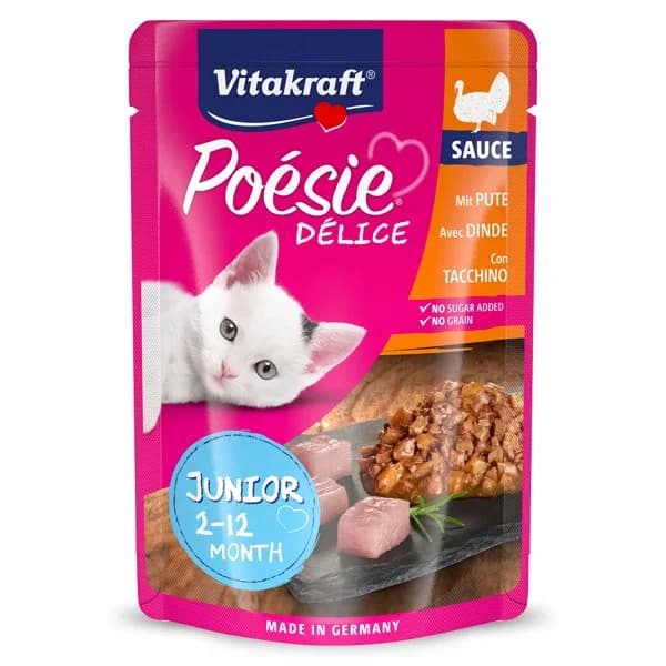 Alimento para gatos junior con pavo Vitakraft bolsa 85 g - 1 ud - Imagen del producto en Findit