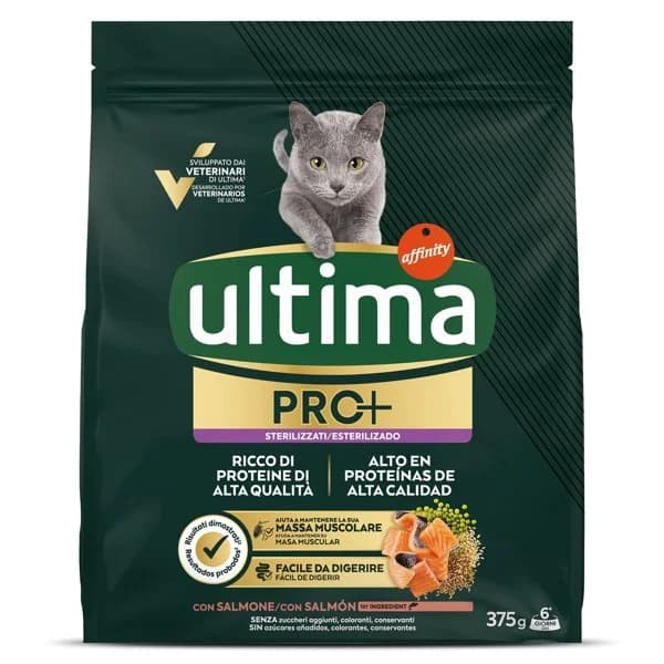 Alimento para gatos esterilizados con salmón Ultima Pro+ bolsa 375 g - 0.38 kg - Imagen del producto en Findit