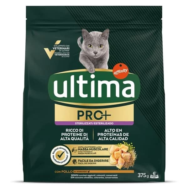 Alimento para gatos esterilizados con pollo Ultima Pro+ bolsa 375 g - 0.38 kg - Imagen del producto en Findit
