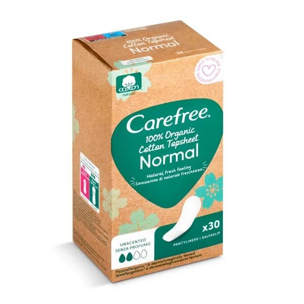 Protegeslips algodón orgánico Carefree caja 30 unidades - 29.9 ud - Imagen del producto en Findit