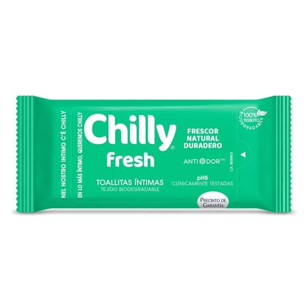 Toallitas íntimas fresh Chilly bolsa 12 unidades - 11.96 ud - Imagen del producto en Findit