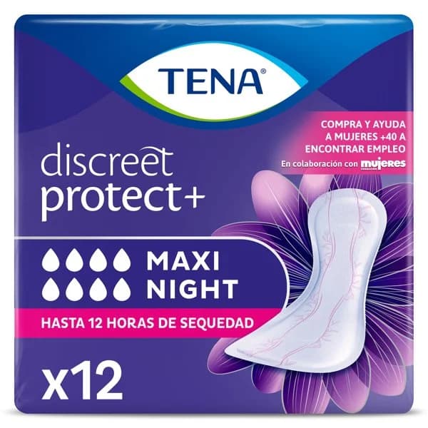 Compresas de incontinencia maxi night Tena bolsa 12 unidades - 1 ud - Imagen del producto en Findit