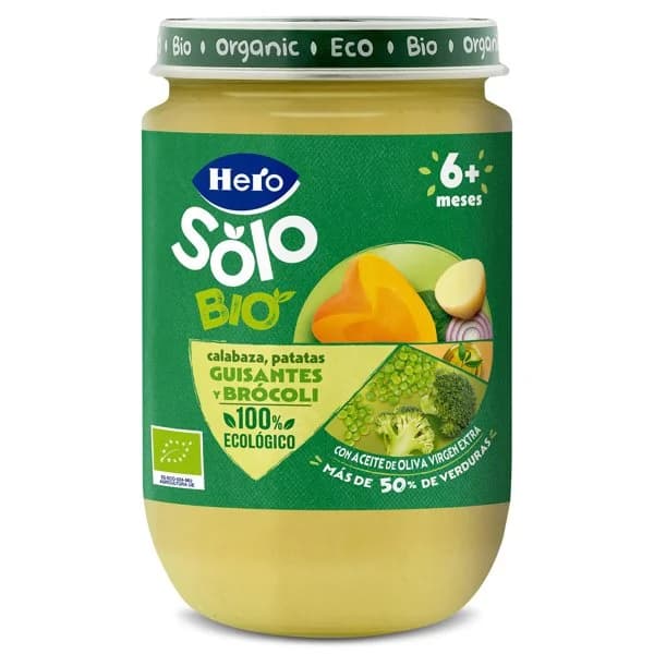 Crema de calabaza y puré de patatas 100% ecológica Hero frasco 190 g - 0.19 kg - Imagen del producto en Findit