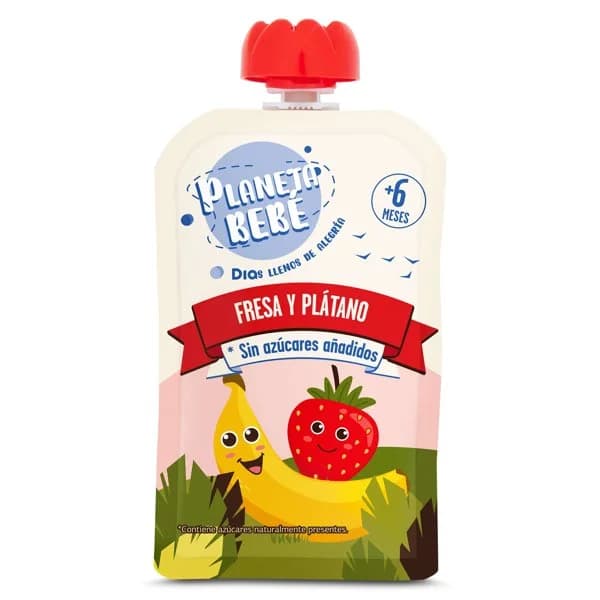 Puré de fresa y plátano Planeta Bebé de Dia bolsa 100 g - 1 ud - Imagen del producto en Findit