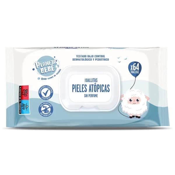 Toallitas para bebés con piel atópica Planeta Bebé de Dia bolsa 64 unidades - 61.67 ud - Imagen del producto en Findit