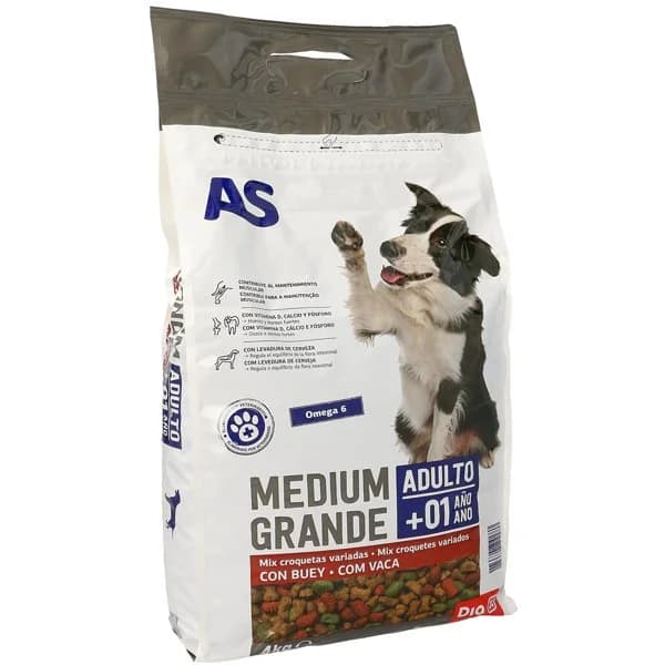 Alimento para perros menú mix completo y variado con buey As Dia bolsa 4 Kg - 1 ud - Imagen del producto en Findit