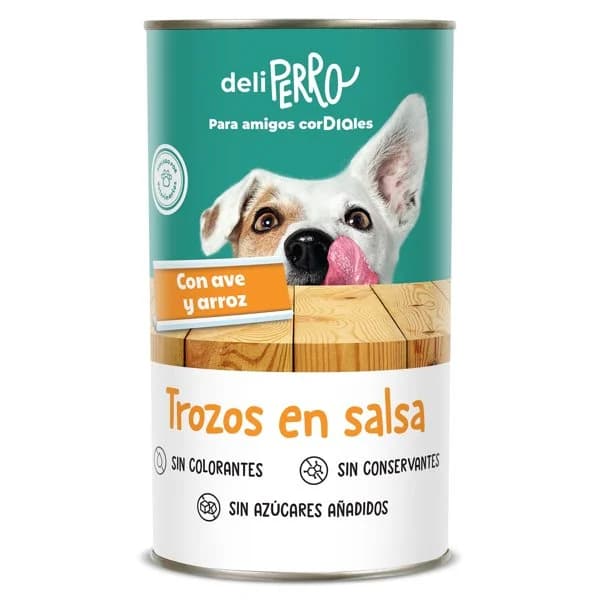Alimento para perros trozos en salsa con ave y arroz Deliperro de Dia lata 1.25 Kg - 1.25 kg - Imagen del producto en Findit