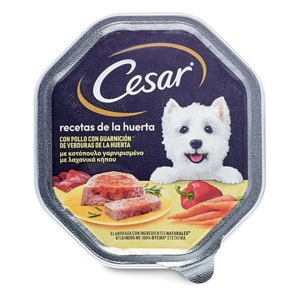 Alimento para perros selección de la huerta con pollo Cesar tarrina 150 g - 0.15 kg - Imagen del producto en Findit