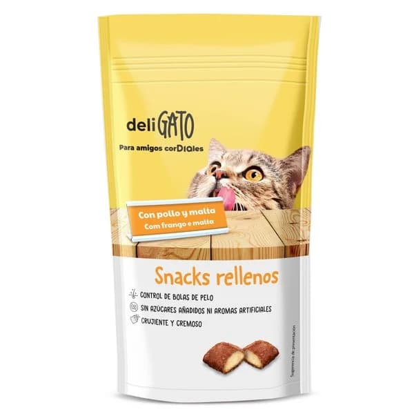 Snack para gatos rellenos con pollo y malta Deligato Dia bolsa 60 g - 0.06 kg - Imagen del producto en Findit