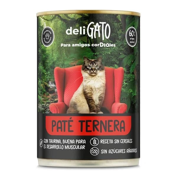 Alimento para gatos paté de ternera Deligato Dia lata 400 g - 0.4 kg - Imagen del producto en Findit