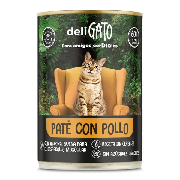 Alimento para gatos paté con pollo  Deligato Dia lata 400 g - 0.4 kg - Imagen del producto en Findit