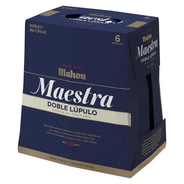 Cerveza tostada doble lúpulo Mahou Maestra pack 6 x 25 cl - 1.5 l - Imagen del producto en Findit