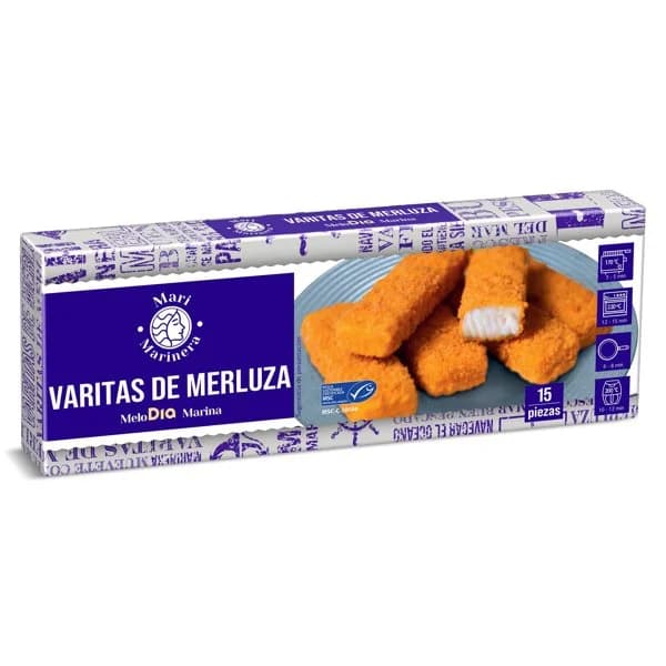 Varitas de merluza MSC Mari Marinera de Dia caja 450 g - 0.45 kg - Imagen del producto en Findit