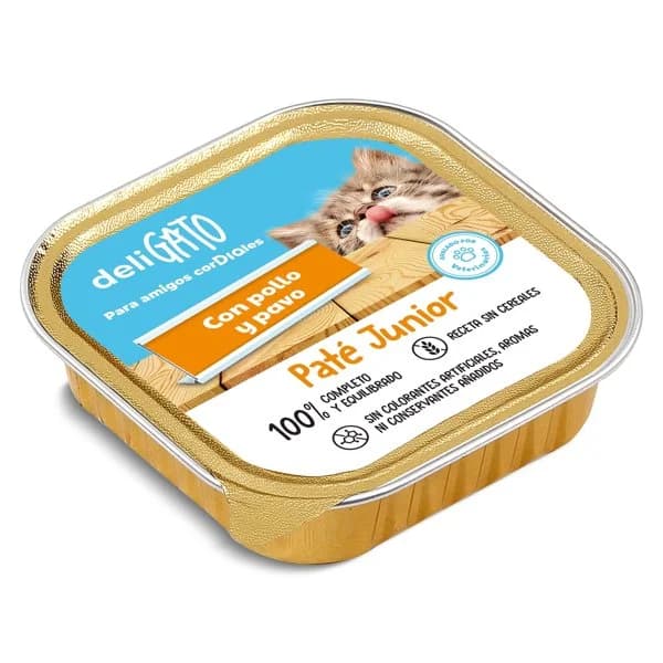 Paté para gato junior con pollo y pavo Deligato Dia tarrina 100 g - 0.1 kg - Imagen del producto en Findit