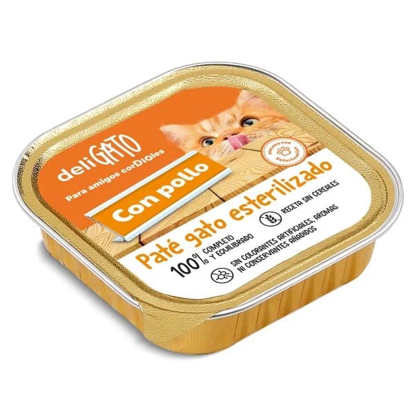 Paté para gato esterilizado con pollo Deligato Dia tarrina 100 g - 0.1 kg - Imagen del producto en Findit