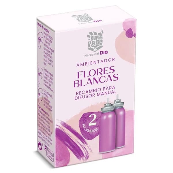Ambientador flores blancas recambio  Super Paco de Dia caja 2 unidades - 1.99 ud - Imagen del producto en Findit