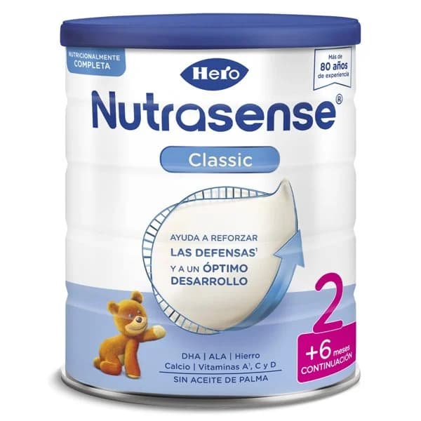 Leche infantil 2 classic Hero Baby Nutrasense bote 800 g - 0.8 kg - Imagen del producto en Findit