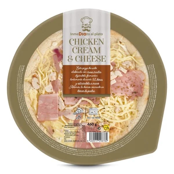Pizza chicken cream cheese Al Punto Dia bandeja 460 g - 1 ud - Imagen del producto en Findit