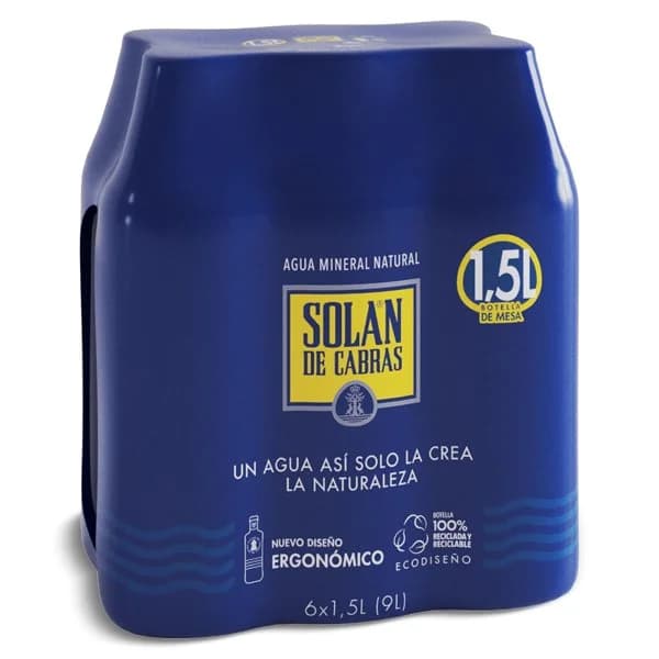 Agua mineral natural Solán de Cabras botella 6 x 1.5 l - 9.05 l - Imagen del producto en Findit