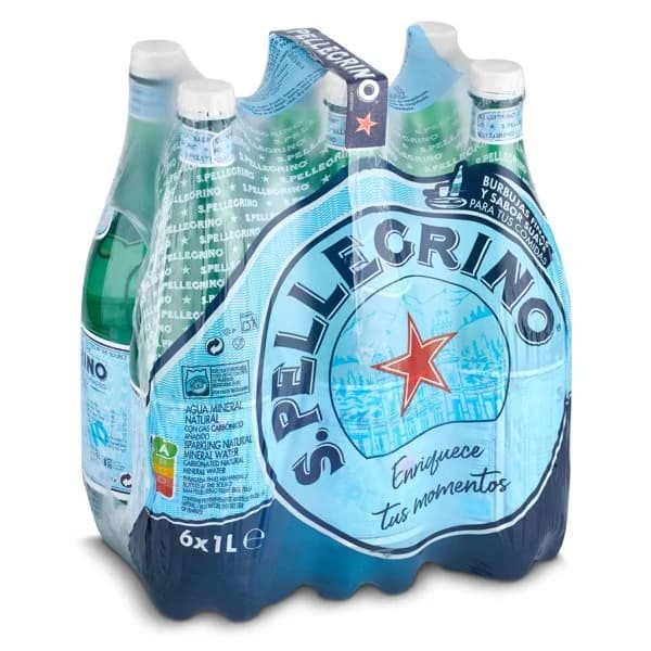 Agua mineral con gas San Pellegrino pack 6 x 1 l - 6 l - Imagen del producto en Findit