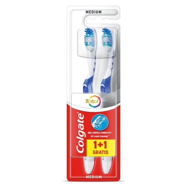 Cepillo de dientes medio Colgate Total blister 1 + 1 unidad - 1 ud - Imagen del producto en Findit