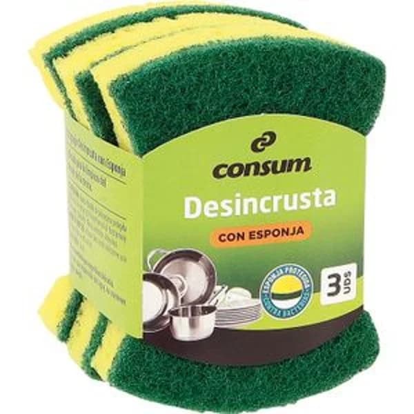 Estropajo con Esponja Desincrusta - 3 ud - Imagen del producto en Findit