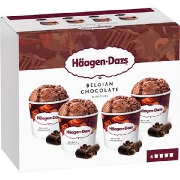 Tarrina Chocolate Belga Pack 4 Unidades - 0.38 l - Imagen del producto en Findit