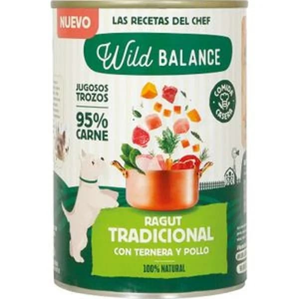 Comida natural perro lata Ragut de ternera y pollo - 0.35 kg - Imagen del producto en Findit