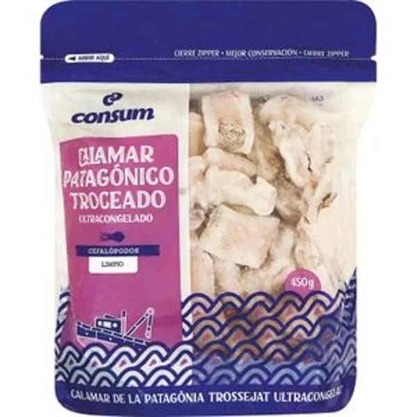 Calamar Patagónico Troceado Congelado - 0.45 kg - Imagen del producto en Findit