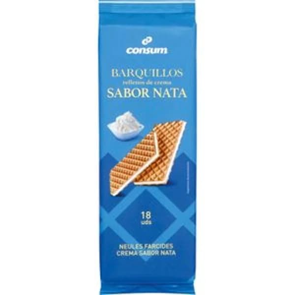 Barquillos Rellenos De Crema Sabor Nata - 0.15 kg - Imagen del producto en Findit