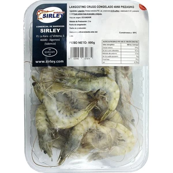 Langostino Crudo Congelado - 0.5 kg - Imagen del producto en Findit