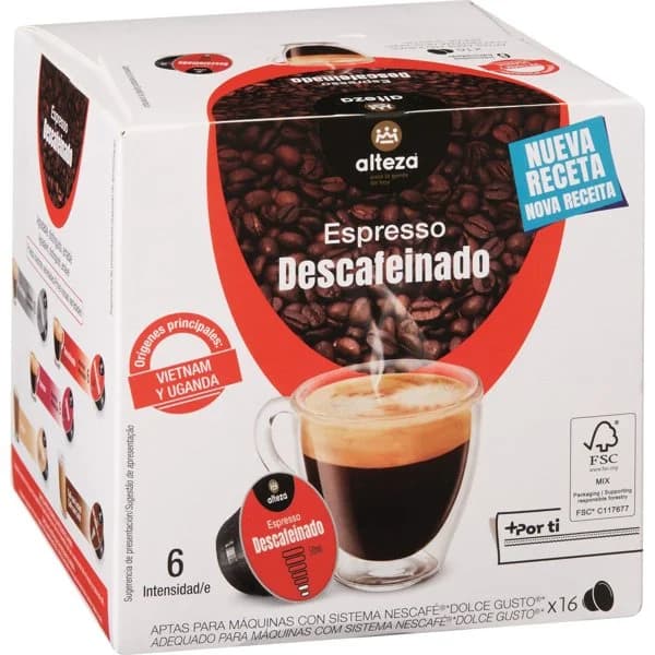 Café Cápsula Espresso Descafeinado P-16 - 0.12 kg - Imagen del producto en Findit