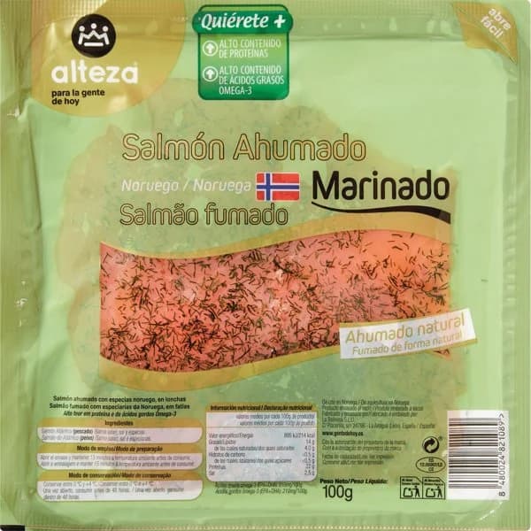 Salmon Ahumado Marinado - 0.1 kg - Imagen del producto en Findit