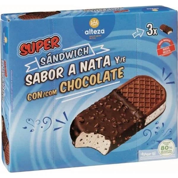Helado Sandwich Maxi Nata Chocolate - 0.45 ud - Imagen del producto en Findit