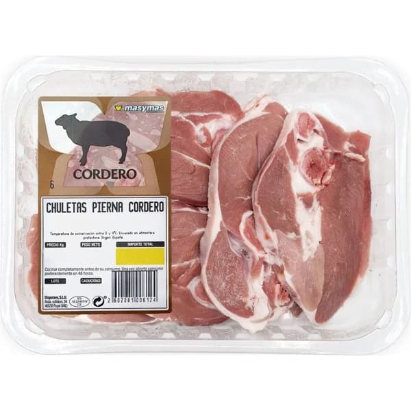 Chuletas Cordero Pierna - 0.55 kg - Imagen del producto en Findit