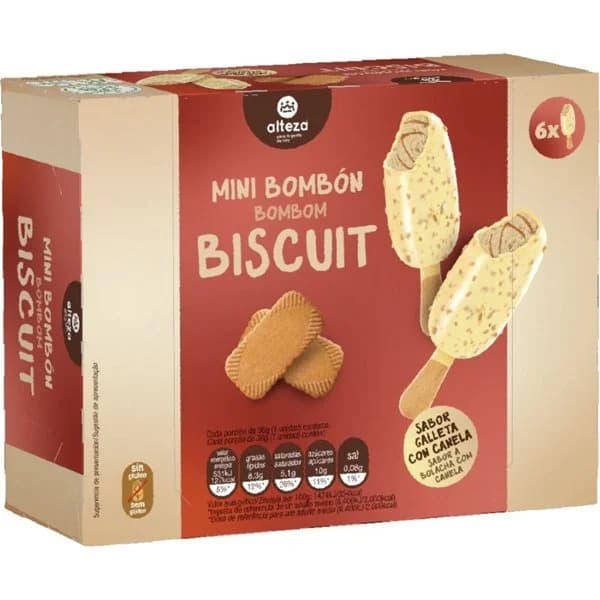 Helado Bombon Mini Biscuit P-6 - 0.3 ud - Imagen del producto en Findit