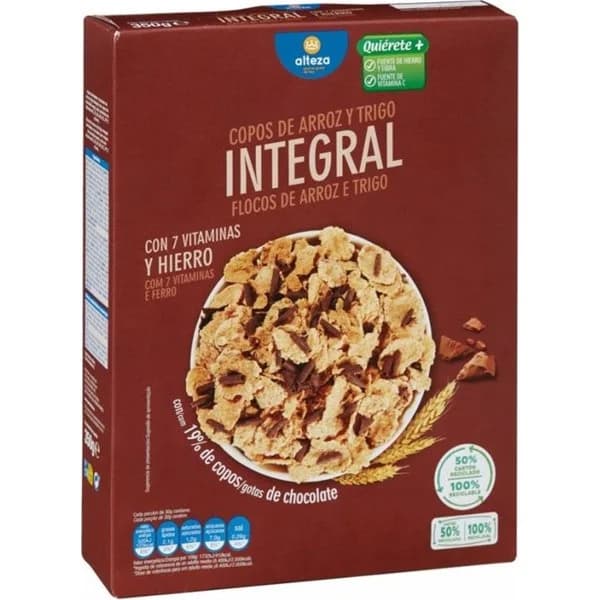 Cereales Copos de Arroz y Trigo Integral Con Pepit - 0.35 kg - Imagen del producto en Findit