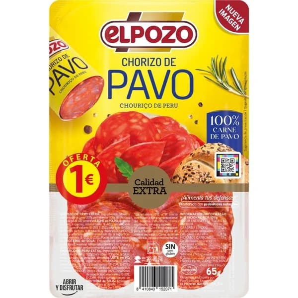 Chorizo Pavo Lonchas - 0.07 kg - Imagen del producto en Findit