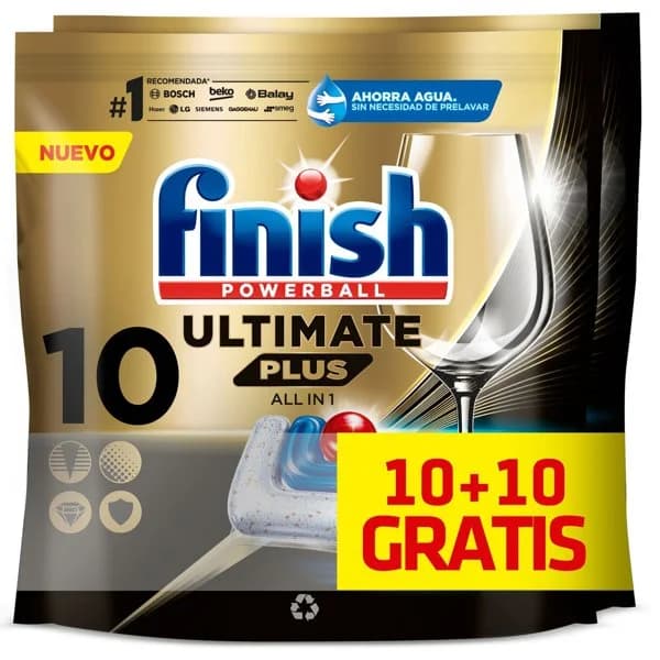 Vajillas Finish Power Ultimate Plus 10+10UD - 1 ud - Imagen del producto en Findit