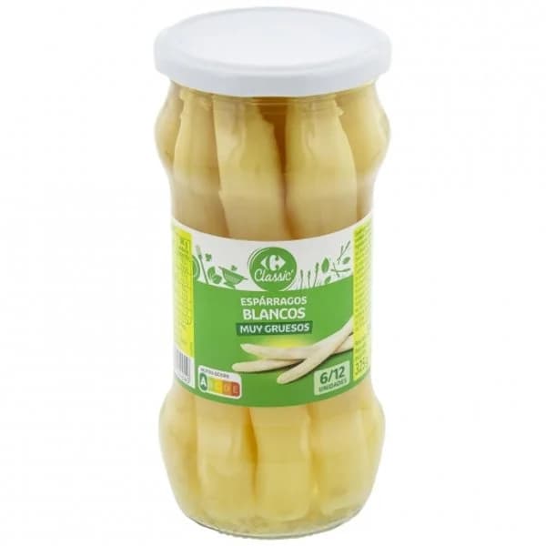 Espárragos blancos gruesos 6/12 Carrefour 325 g. - 0.33 kg - Imagen del producto en Findit