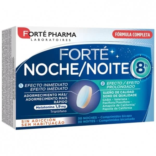 Forté noche 8 h Forté Pharma sin gluten y sin lactosa 60 ud. - 0.06 kg - Imagen del producto en Findit
