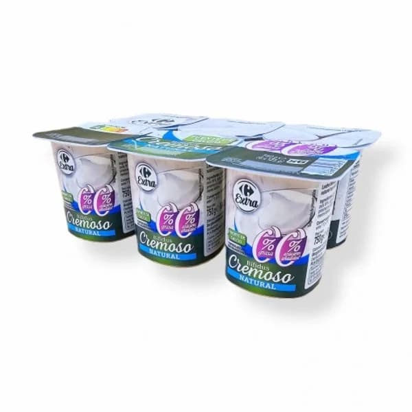Bífidus natural cremoso Carrefour Extra pack de 6 unidades de 125 g. - 0.75 kg - Imagen del producto en Findit
