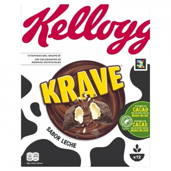 Cereales de cacao rellenos de crema de leche Kellogg's Krave 375 g. - 0.38 kg - Imagen del producto en Findit