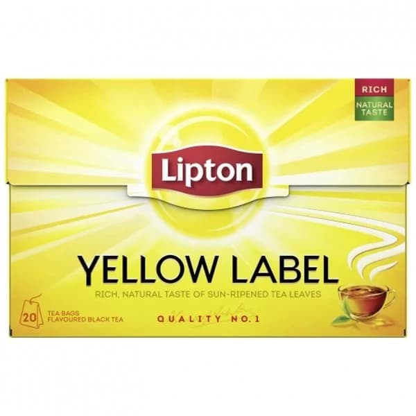 Té negro aromatizado en bolsitas Yellow Laben Lipton 20 ud. - 0.03 kg - Imagen del producto en Findit