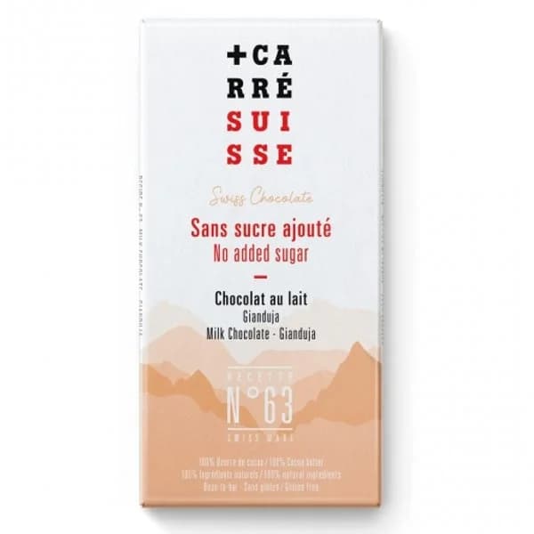 Chocolate con leche Carré Suisse sin gluten y sin azúcar añadido 90 g. - 1 ud - Imagen del producto en Findit