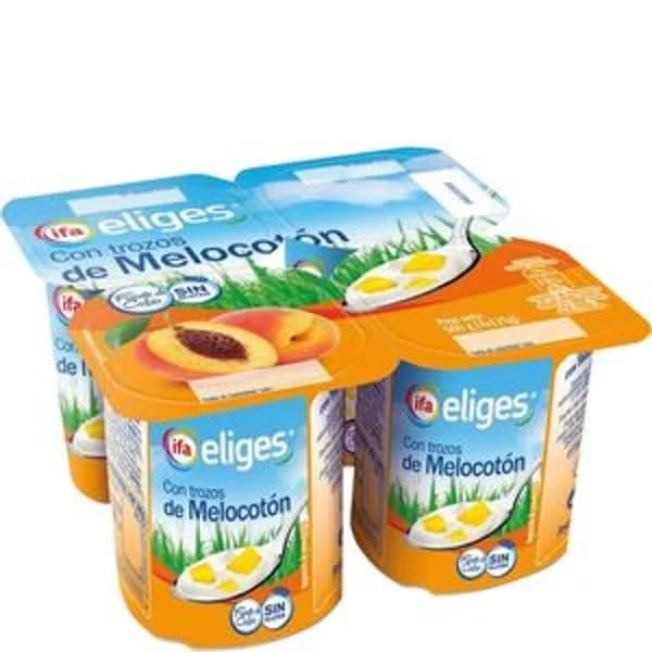 Yogur con trozos de melocotón 4x125 g - 0.5 kg - Imagen del producto en Findit