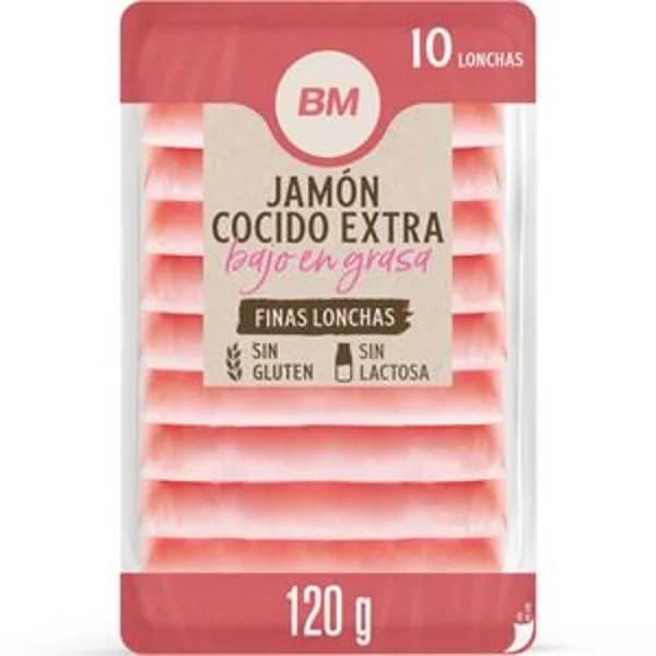 Jamón cocido finas lonchas 120 g - 0.12 kg - Imagen del producto en Findit