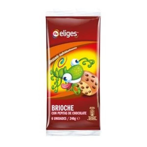 Brioche con pepitas de chocolate 6 unidades 240 g - 0.24 kg - Imagen del producto en Findit