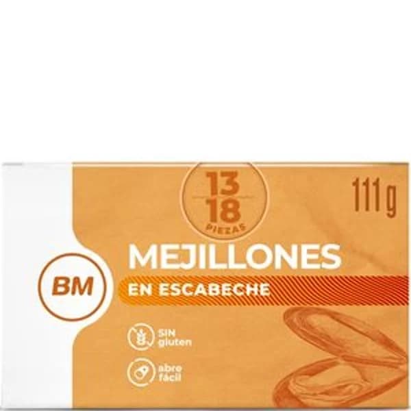 Mejillón en escabeche 13/18 111 g - 0.07 kg - Imagen del producto en Findit