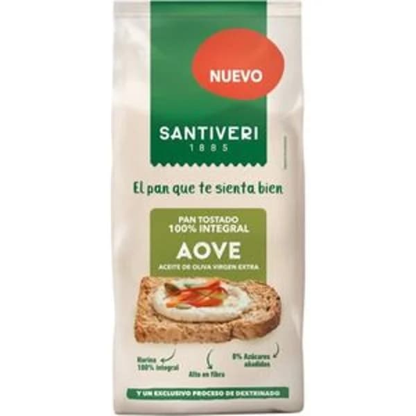 Pan tostado 100% integral con aove 200 g - 0.2 kg - Imagen del producto en Findit